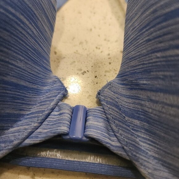 Victorias Secret Bra 34D Blue Racerback Semi Demi Front Hook Padded - Picture 2 of 5